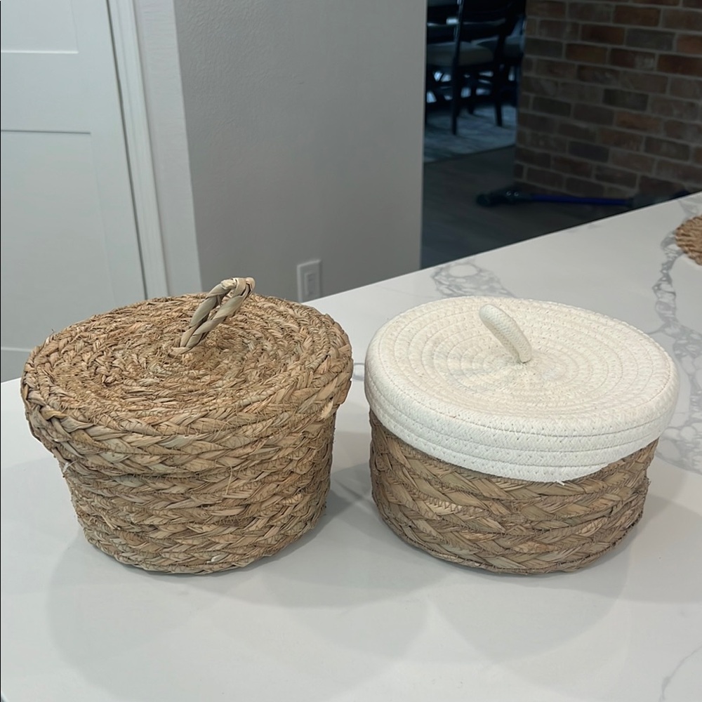Woven Storage Baskets - Set of Two